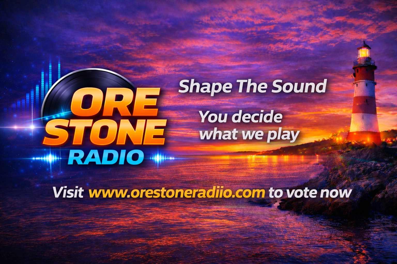 Shape The Sound on Ore Stone Radio, vote for your favourite tracks and control the daytime playlist across the South West